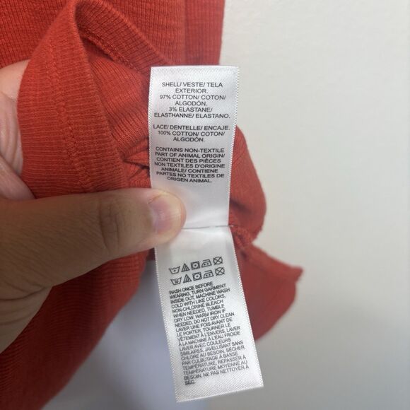 Lucky Brand Lace Trim Tank, Poppy Red, Women's Size Medium - Picture 5 of 8